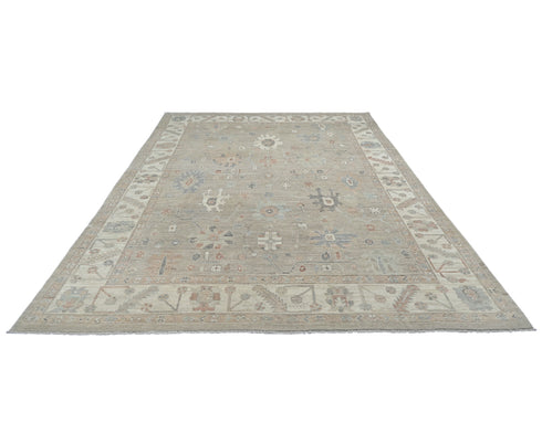 10x14 Brown Oushak Turkish Hand Knotted Soft Wool Area Rug